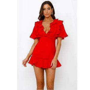 HELLO MOLLY Debbie Dabbie by ANGEL BIBA Climbing the Walls Dress in Red Sz M